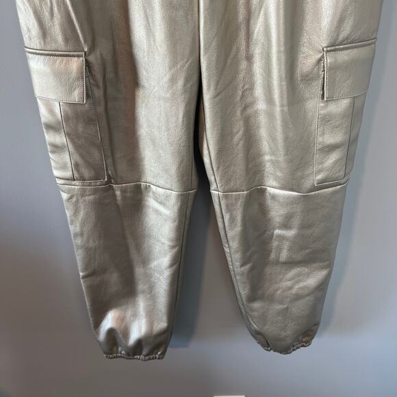 Generation Love Anthropologie Aidan Metallic Vegan Leather Jogger Pants Large - Picture 9 of 15